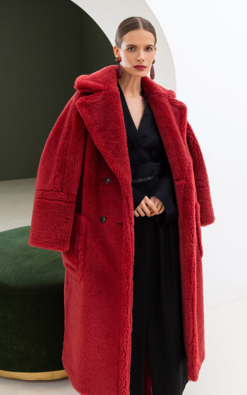 Хутряне пальто 8019WFc Lava Red