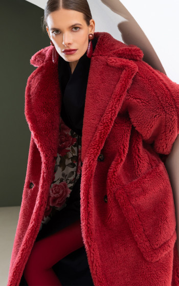 Хутряне пальто 8019WFc Lava Red
