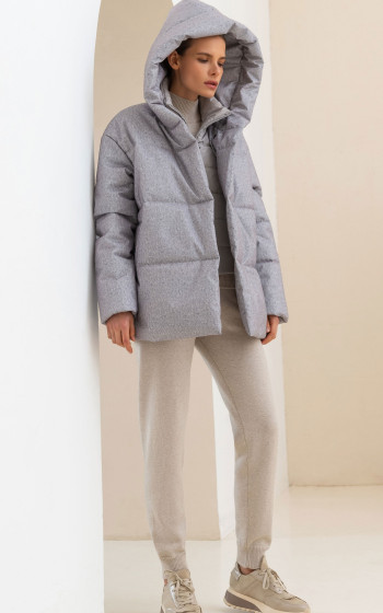 Пуховик 3025WmT Grey melange