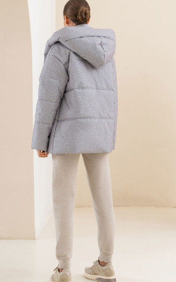 Пуховик 3025WmT Grey melange