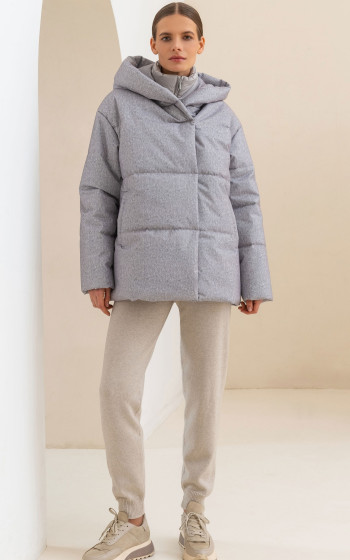 Пуховик 3025WmT Grey melange