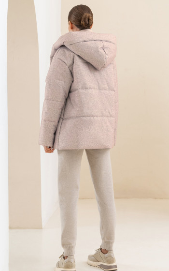 Пуховик 3025WmT Beige Herringbone