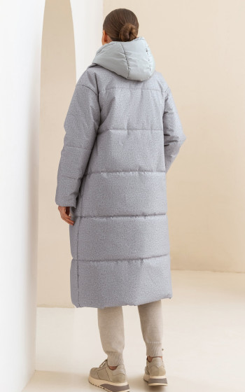 Пуховик 3033WmT Grey melange