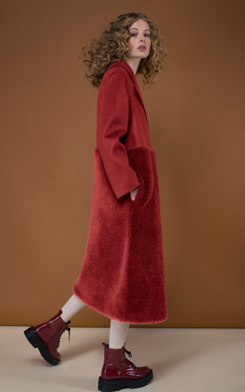 Комбіноване пальто 802WSHfc Merlot