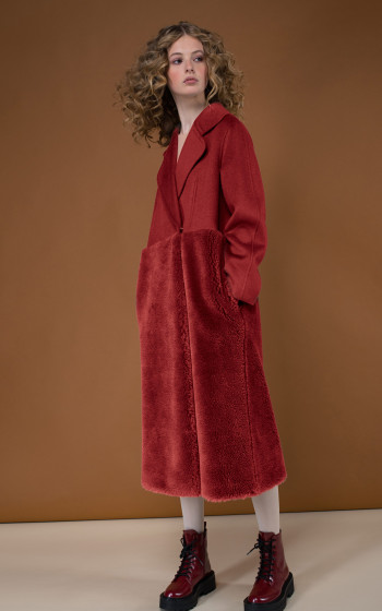Комбіноване пальто 802WSHfc Merlot