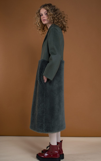 Комбіноване пальто 802WSHfc Forest Green