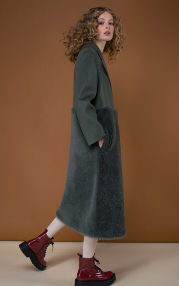 Комбіноване пальто 802WSHfc Forest Green