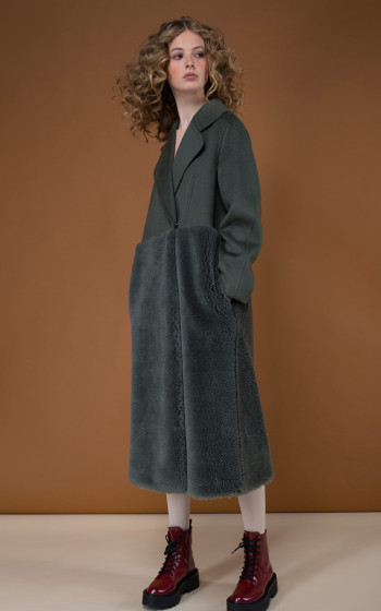 Комбіноване пальто 802WSHfc Forest Green