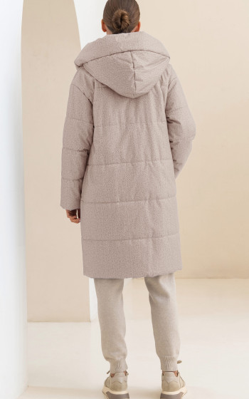 Пуховик 3045WmT Beige Herringbone