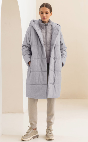 Пуховик 3045WmT Grey Melange