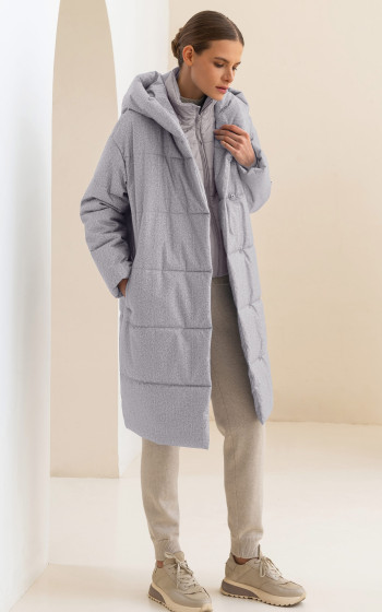 Пуховик 3045WmT Grey Melange