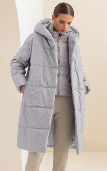 Пуховик 3045WmT Grey Melange