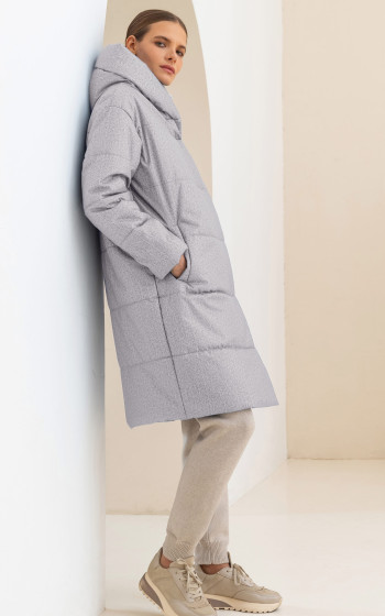 Пуховик 3045WmT Grey Melange