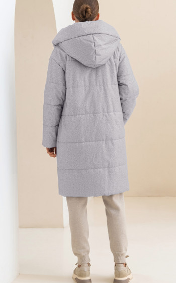 Пуховик 3045WmT Grey Melange