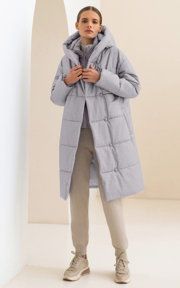 Пуховик 3045WmT Grey Melange