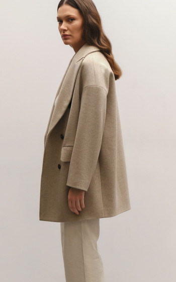 Пальто 981S Beige Herringbone