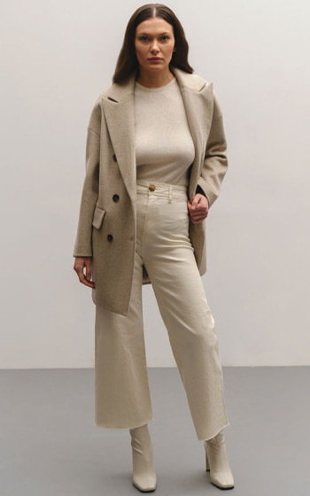 Пальто 981S Beige Herringbone