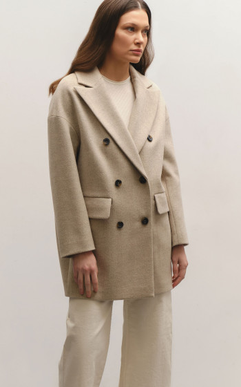 Пальто 981S Beige Herringbone