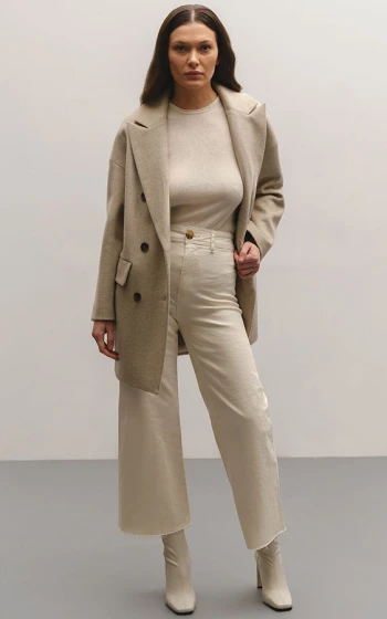 Пальто 981S Beige Herringbone