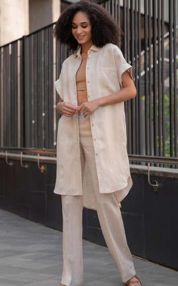 Сукня-сорочка 1093Ln Beige Melange