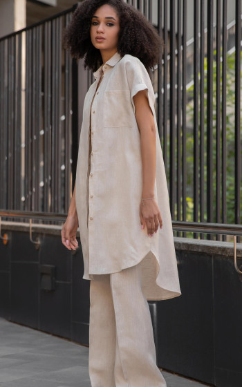 Сукня-сорочка 1093Ln Beige Melange