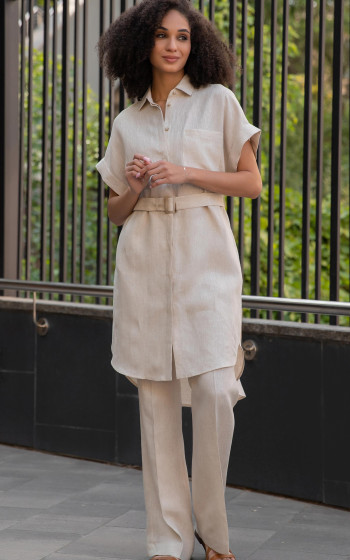 Сукня-сорочка 1093Ln Beige Melange